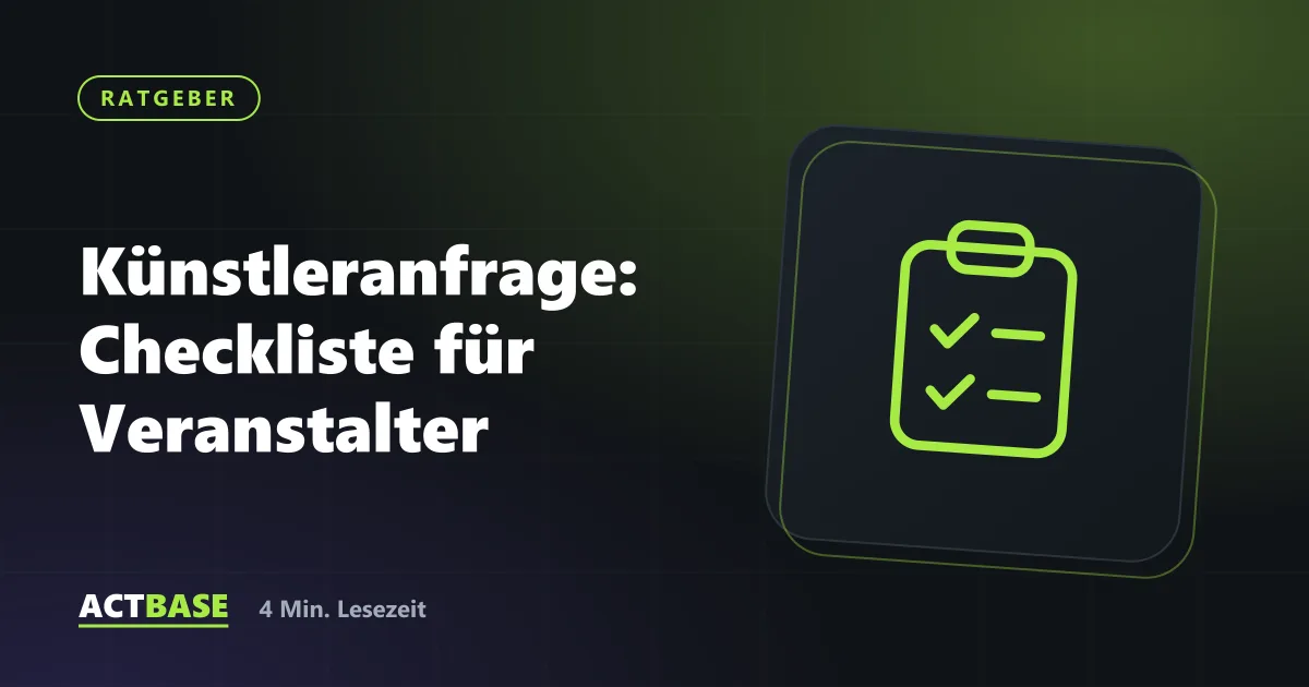 Titelbild zum Ratgeber: Künstleranfrage: Checkliste für Veranstalter