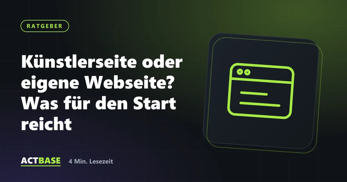 Titelbild zum Ratgeber: Künstlerseite oder eigene Webseite? Was für den Start reicht