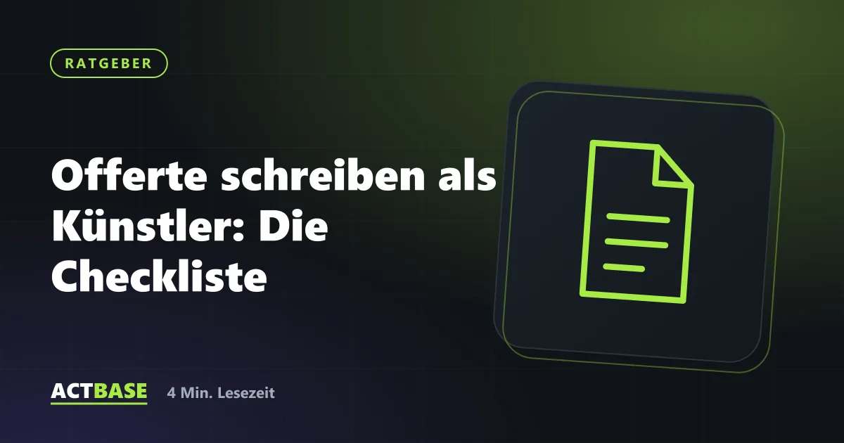 Titelbild zum Ratgeber: Offerte schreiben als Künstler: Die Checkliste