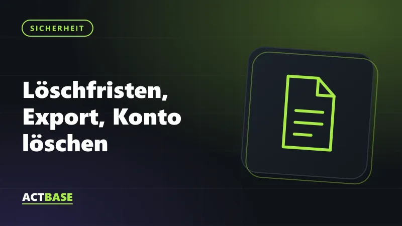 Kachelbild: Löschfristen, Export, Konto löschen